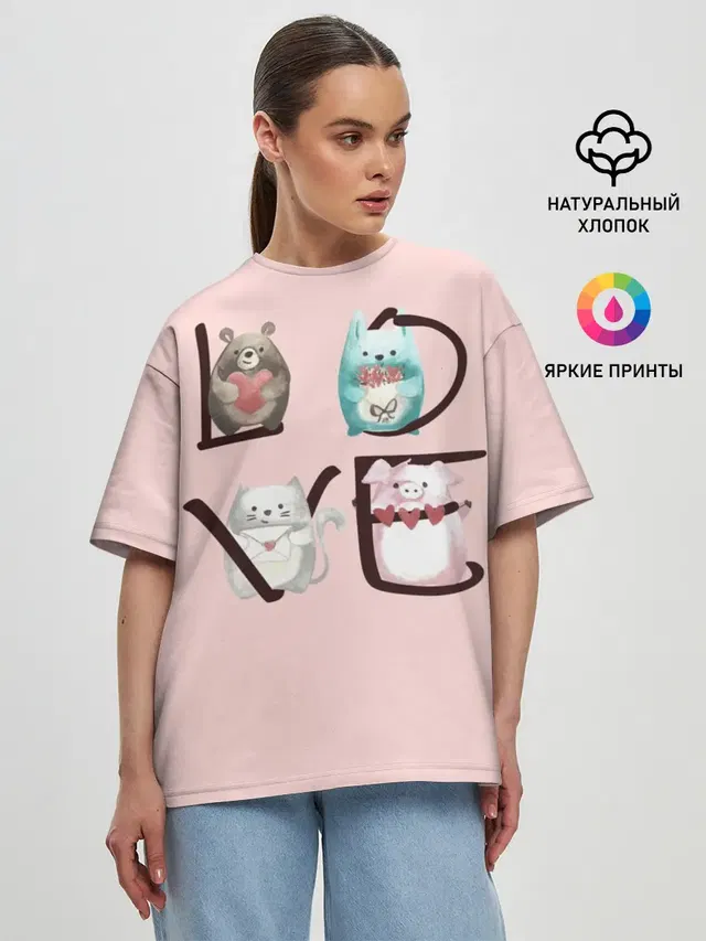 Женская футболка оверсайз