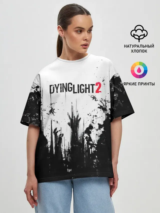 Женская футболка оверсайз с принтом «Dying Light — Dying Light 2»