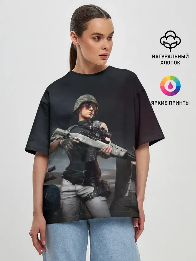 Женская футболка оверсайз