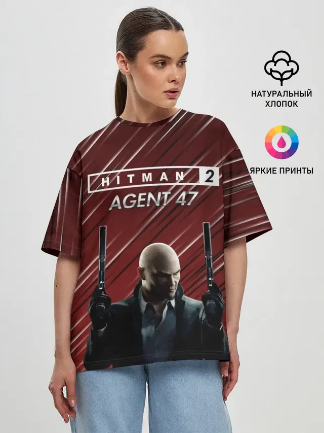 Женская футболка оверсайз с принтом «Hitman — Hitman 2 #2»