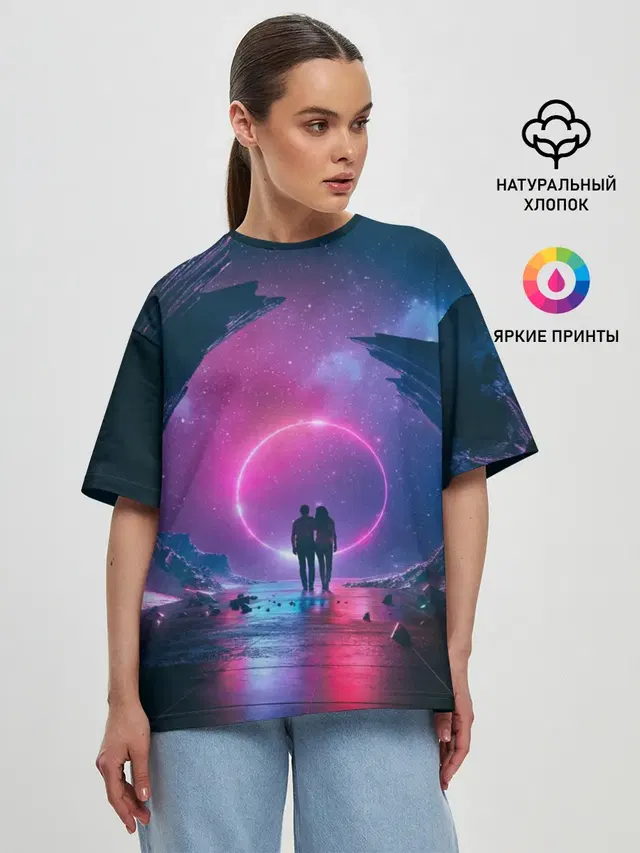 Женская футболка оверсайз