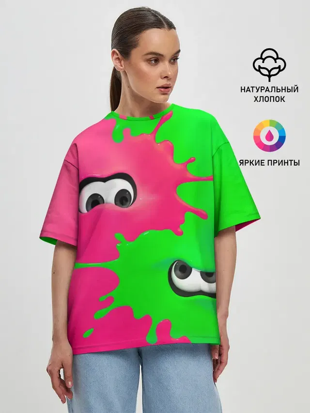 Женская футболка оверсайз с принтом «Игры — Splatoon»