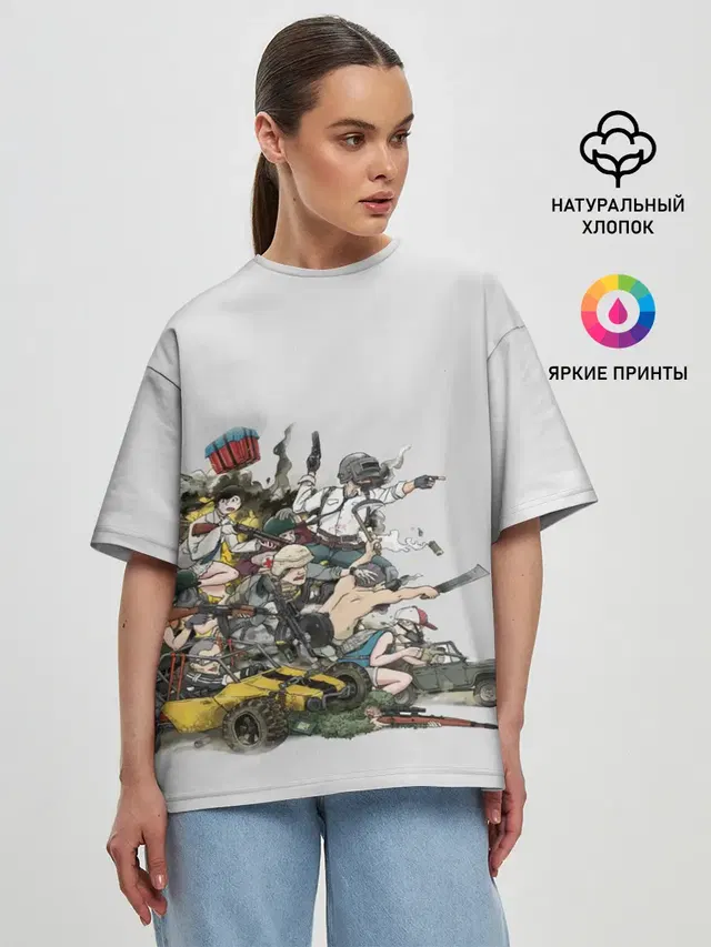 Женская футболка оверсайз