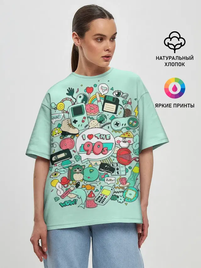 Женская футболка оверсайз