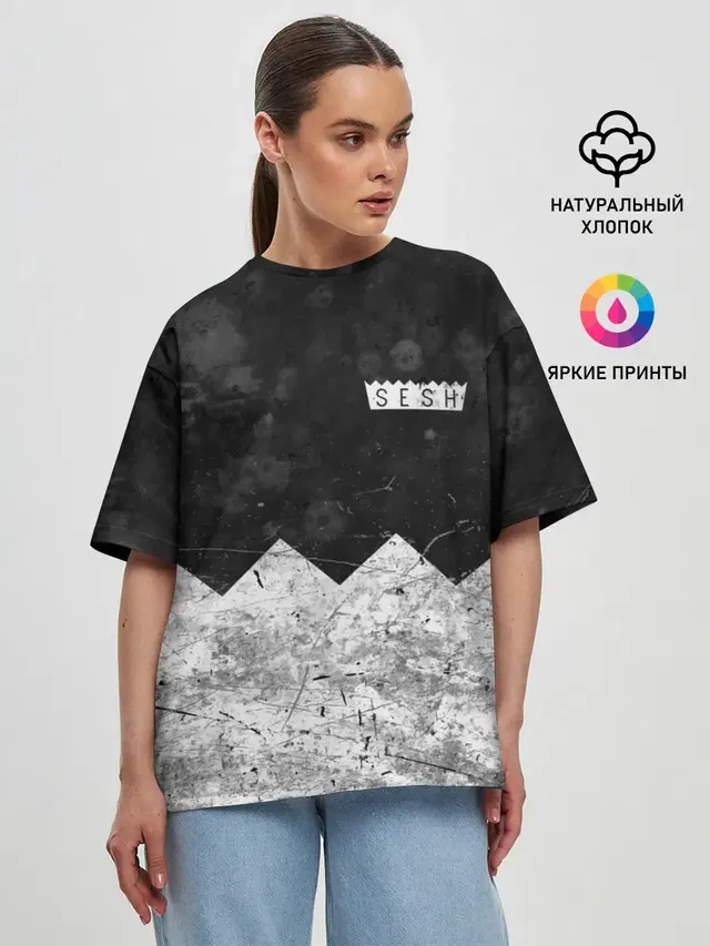 Женская футболка оверсайз с принтом «Bones — BONES: SESH Team»