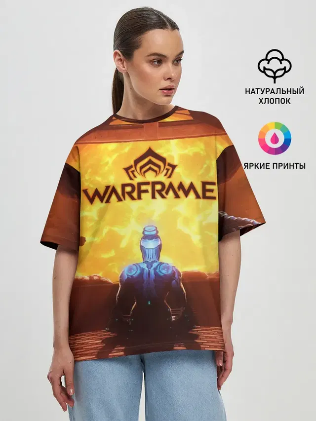 Женская футболка оверсайз с принтом «Warframe»