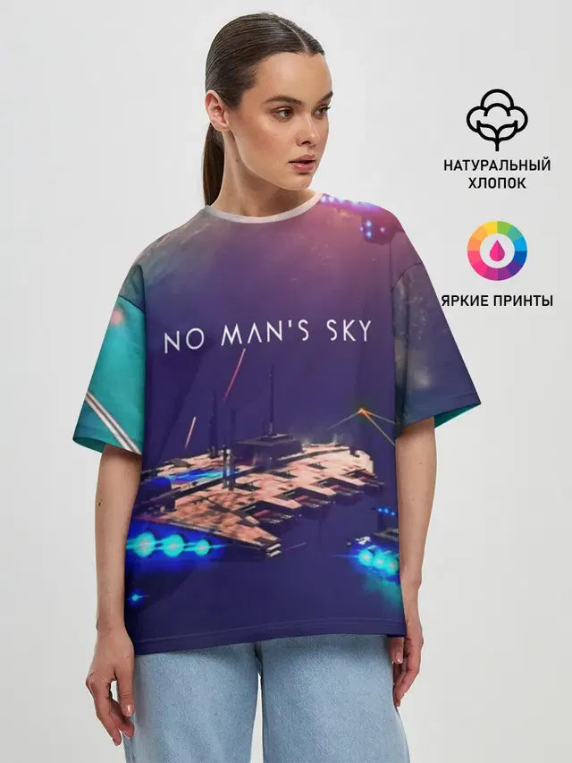 Женская футболка оверсайз с принтом «No Mans Sky»