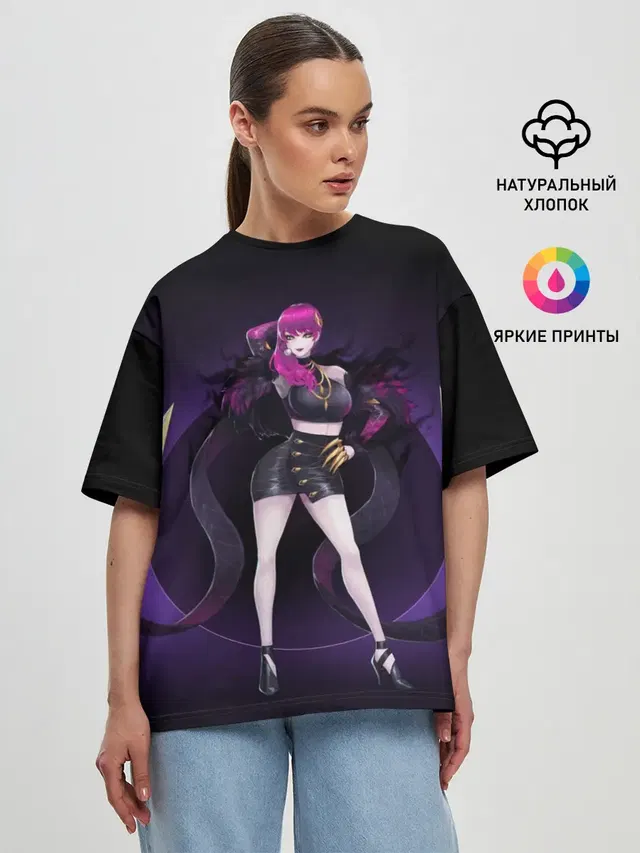 Женская футболка оверсайз с принтом «Evelynn»