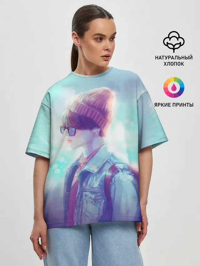 Женская футболка оверсайз