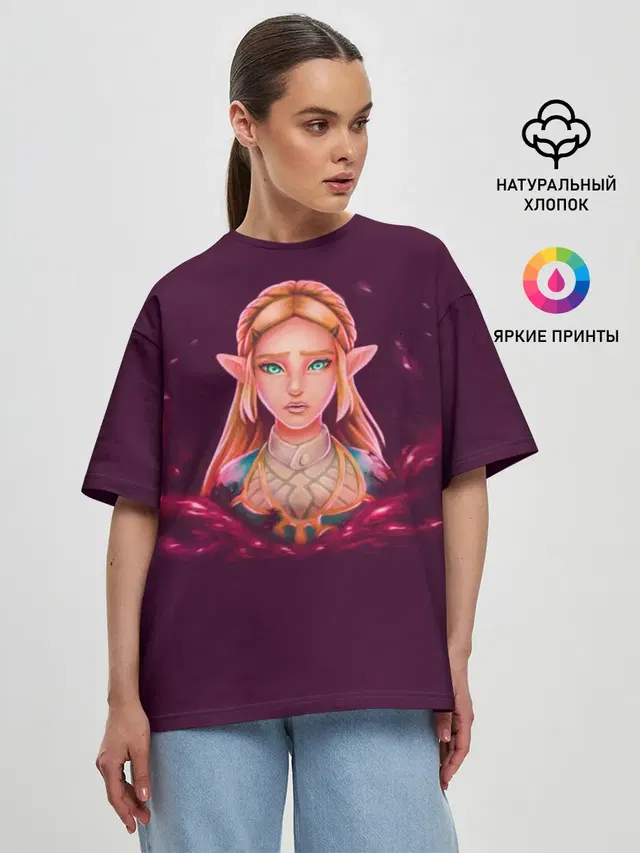 Женская футболка оверсайз с принтом «The Legend of Zelda — Принцесса Зельда»