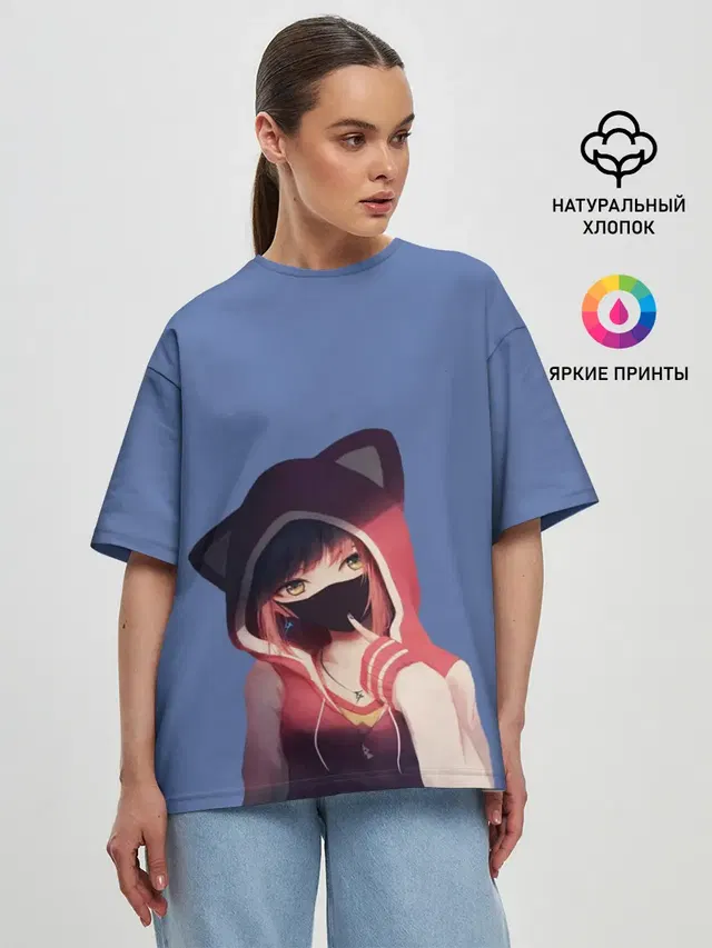 Женская футболка оверсайз