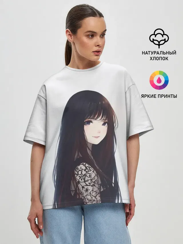 Женская футболка оверсайз