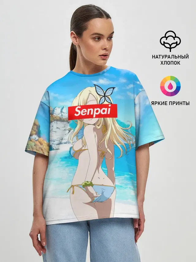 Женская футболка оверсайз