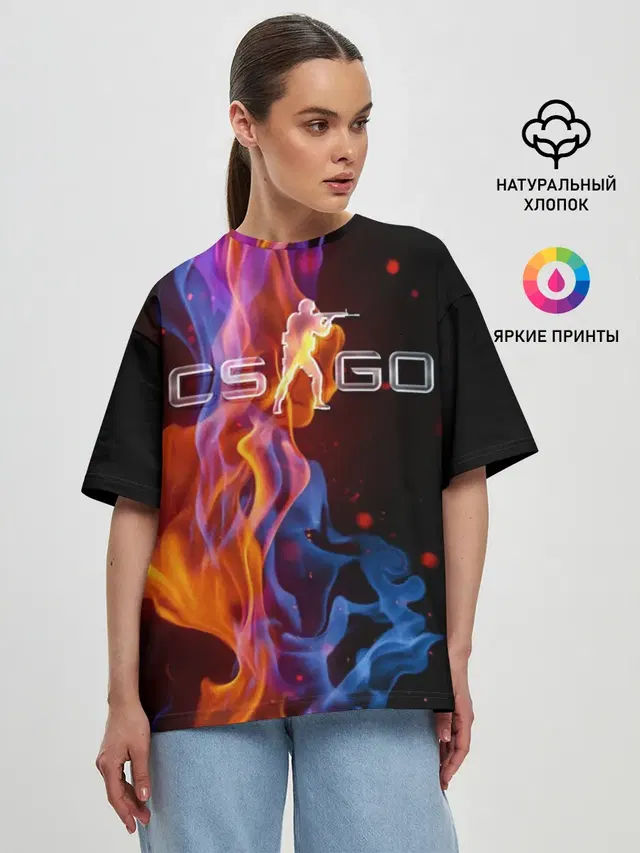 Женская футболка оверсайз