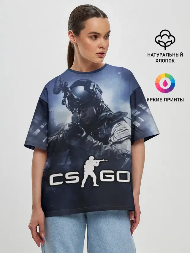 Женская футболка оверсайз