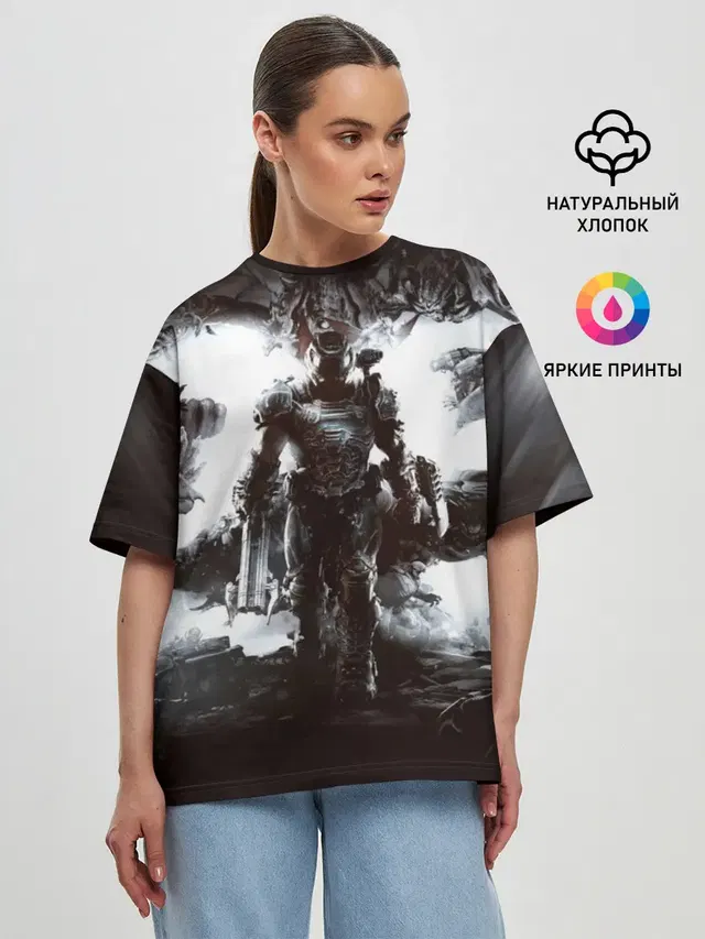 Женская футболка оверсайз