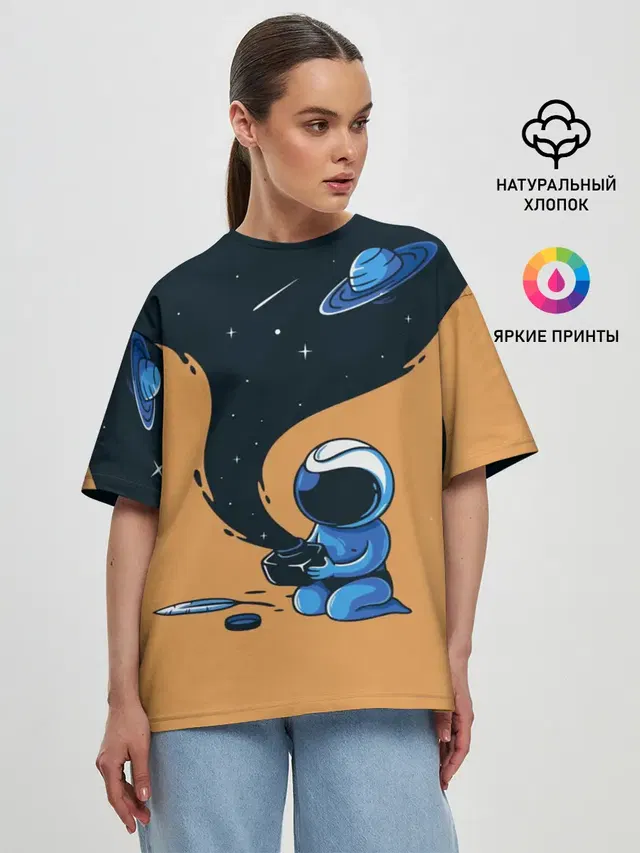 Женская футболка оверсайз