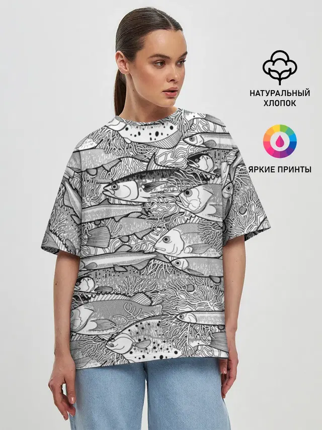 Женская футболка оверсайз