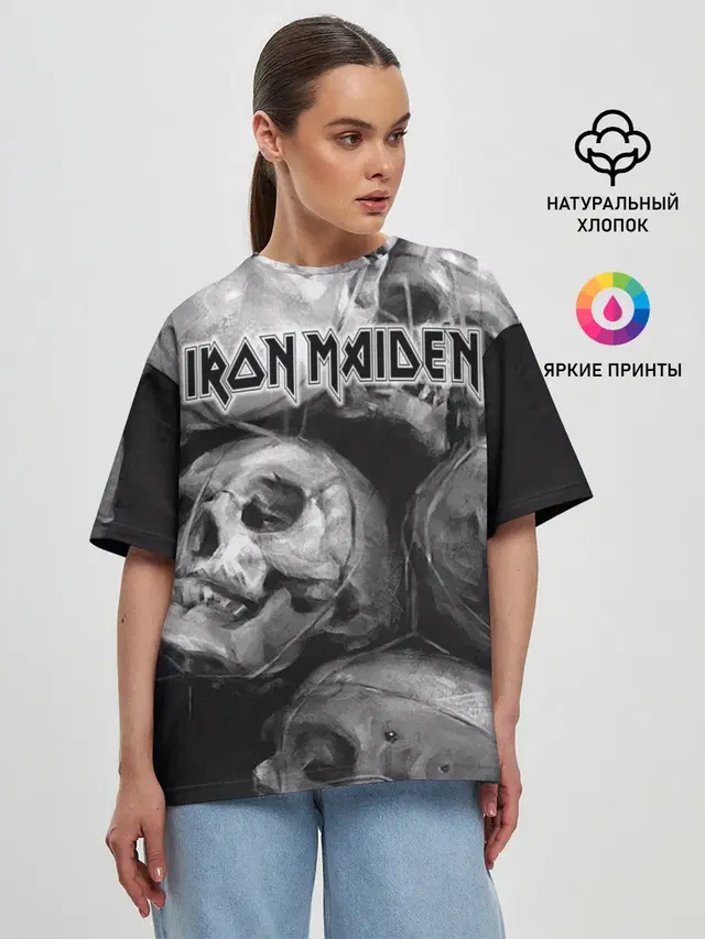 Женская футболка оверсайз с принтом «Iron Maiden»