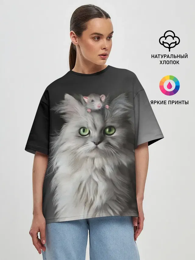 Женская футболка оверсайз