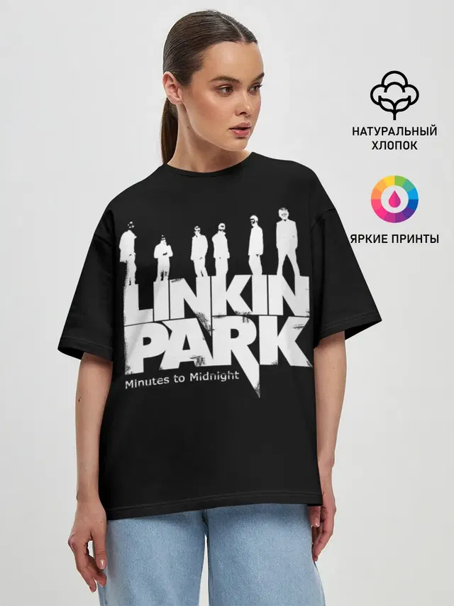 Женская футболка оверсайз с принтом «Minutes to Midnight»