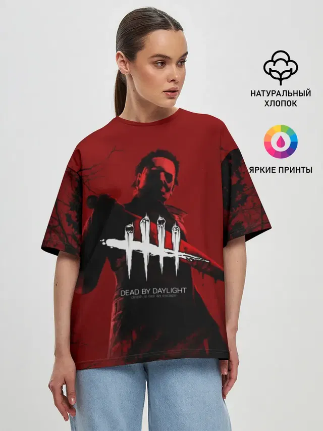 Женская футболка оверсайз с принтом «Dead by Daylight»