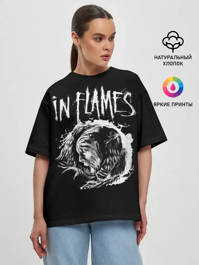 Женская футболка оверсайз с принтом «In Flames»