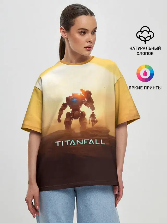 Женская футболка оверсайз с принтом «Titanfall»