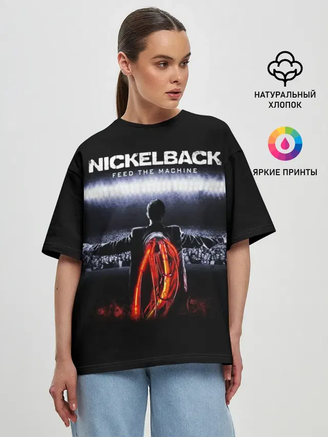 Женская футболка оверсайз с принтом «Nickelback»