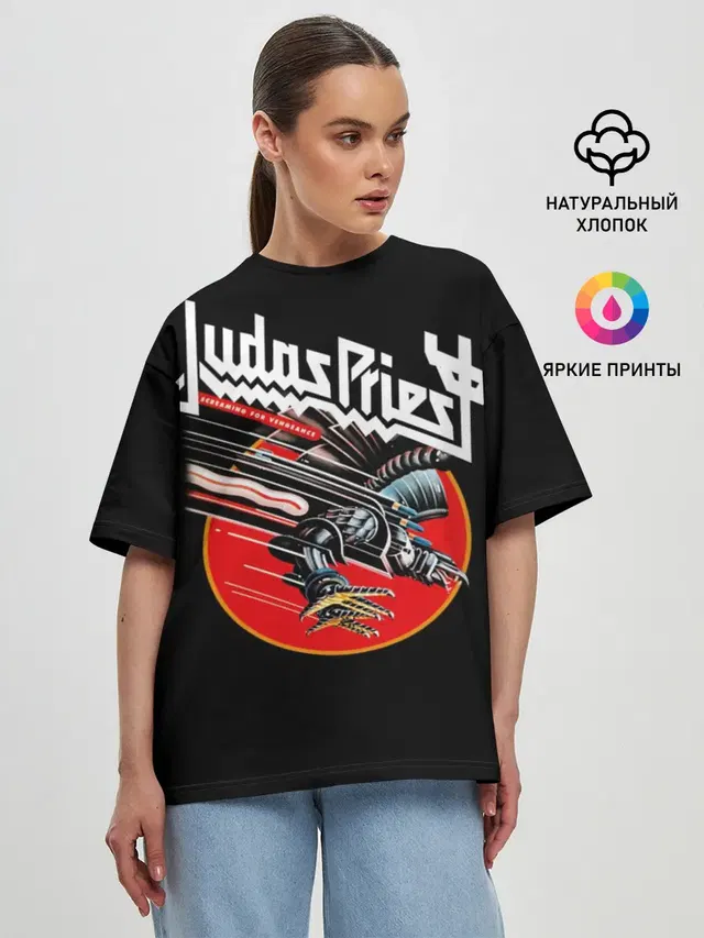 Женская футболка оверсайз с принтом «Screaming for Vengeance»