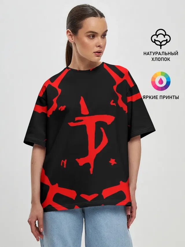 Женская футболка оверсайз