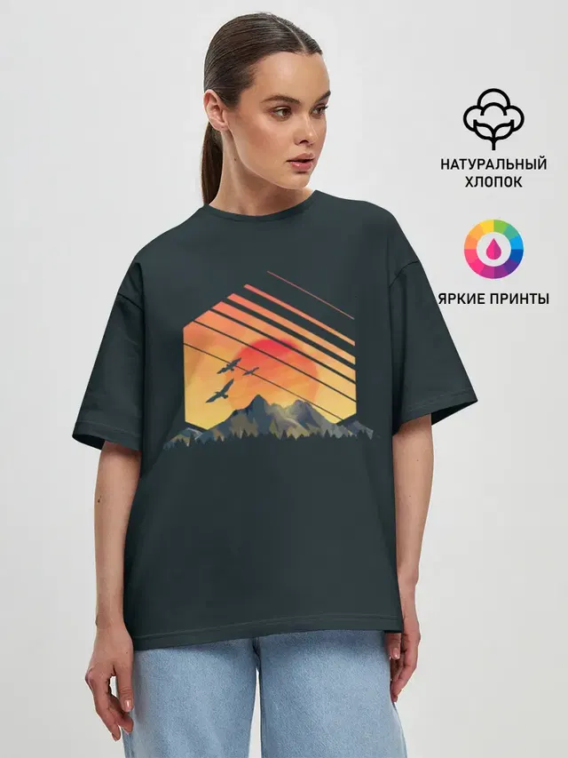 Женская футболка оверсайз