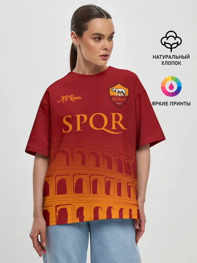 Женская футболка оверсайз с принтом «Roma»