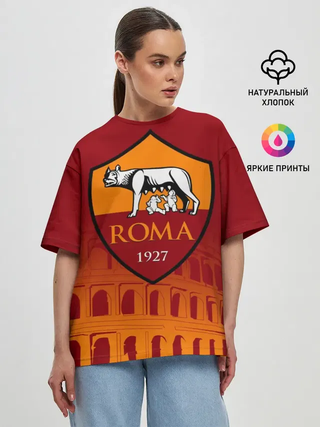 Женская футболка оверсайз с принтом «Roma»