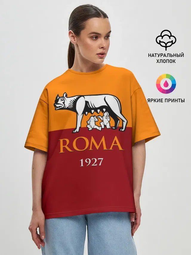 Женская футболка оверсайз с принтом «Roma»