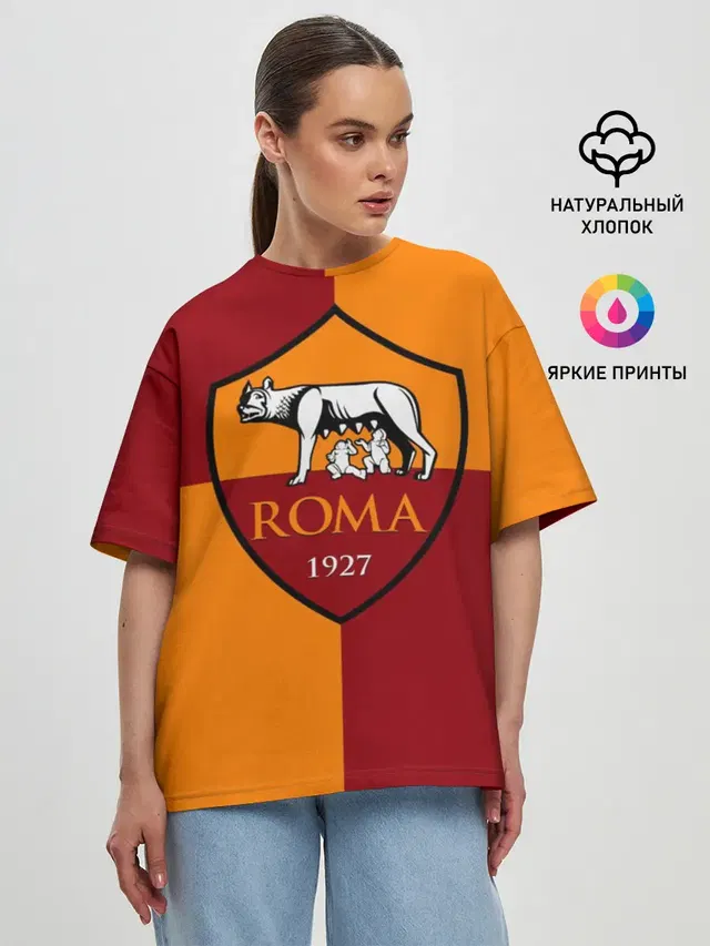 Женская футболка оверсайз с принтом «Roma»