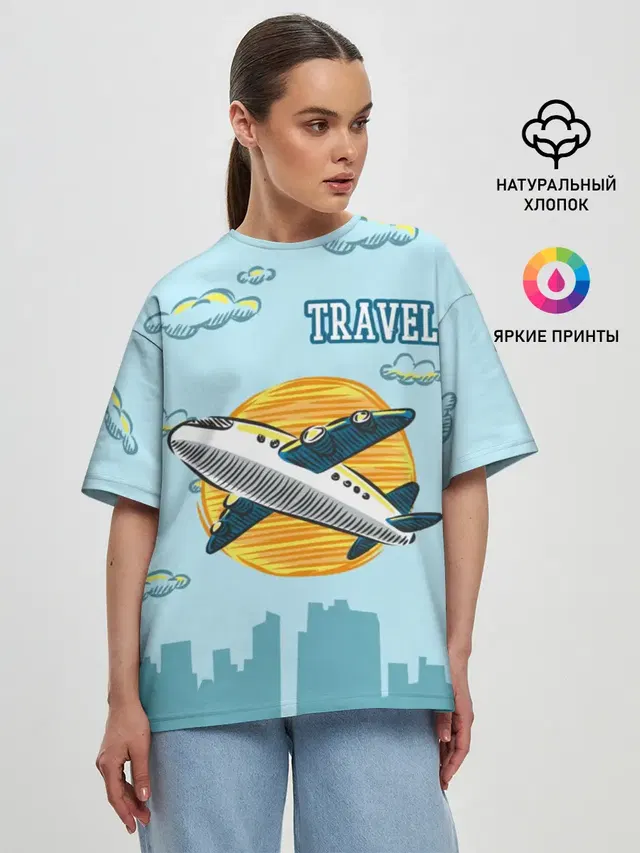 Женская футболка оверсайз