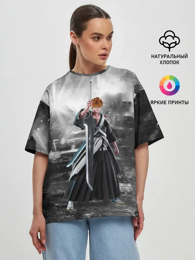 Женская футболка оверсайз