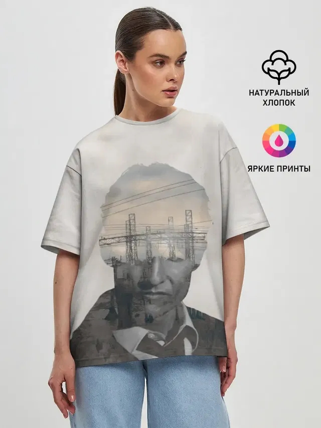 Женская футболка оверсайз с принтом «True Detective»