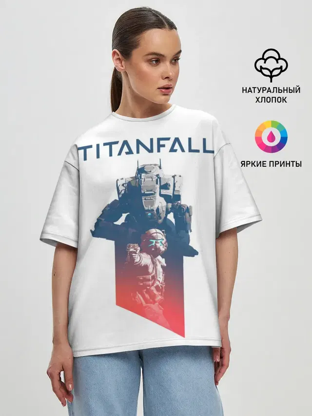 Женская футболка оверсайз с принтом «Titanfall»
