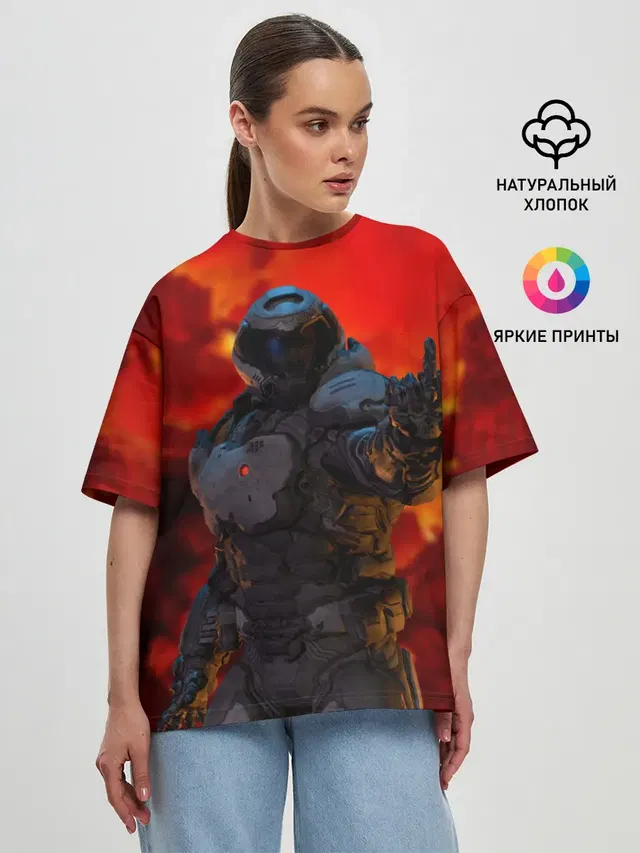 Женская футболка оверсайз