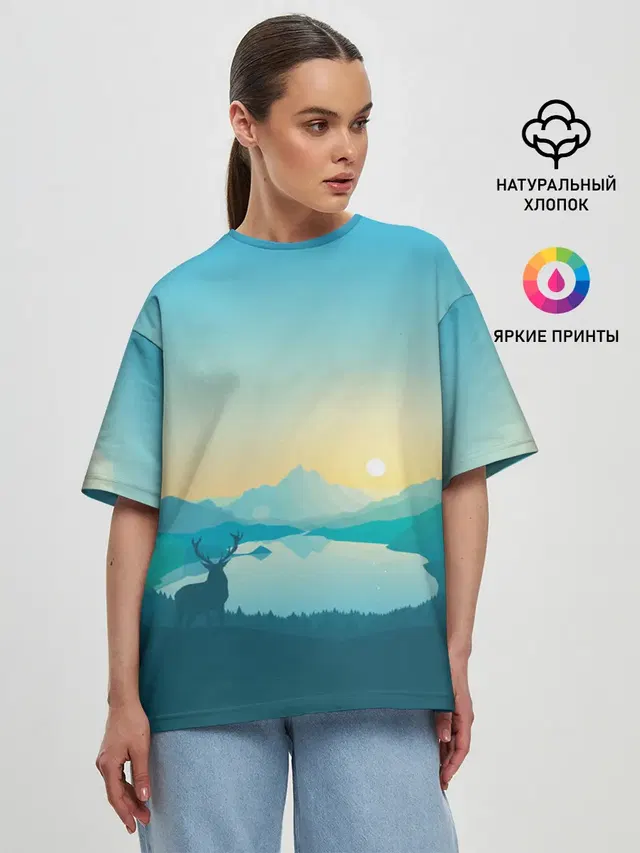 Женская футболка оверсайз
