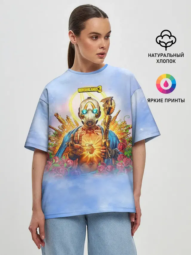 Женская футболка оверсайз с принтом «Borderlands — Borderlands 3»