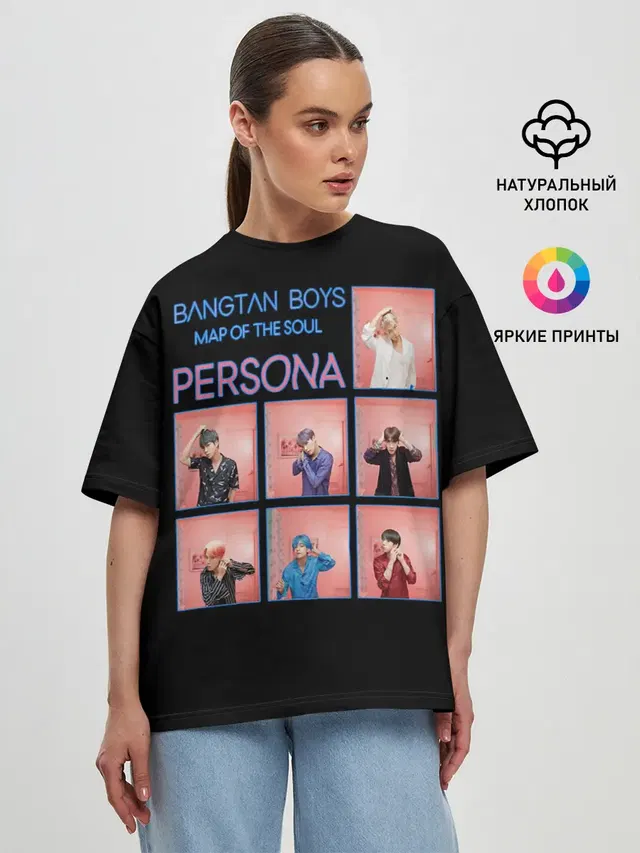 Женская футболка оверсайз с принтом «BTS — BTS Lifestyle»