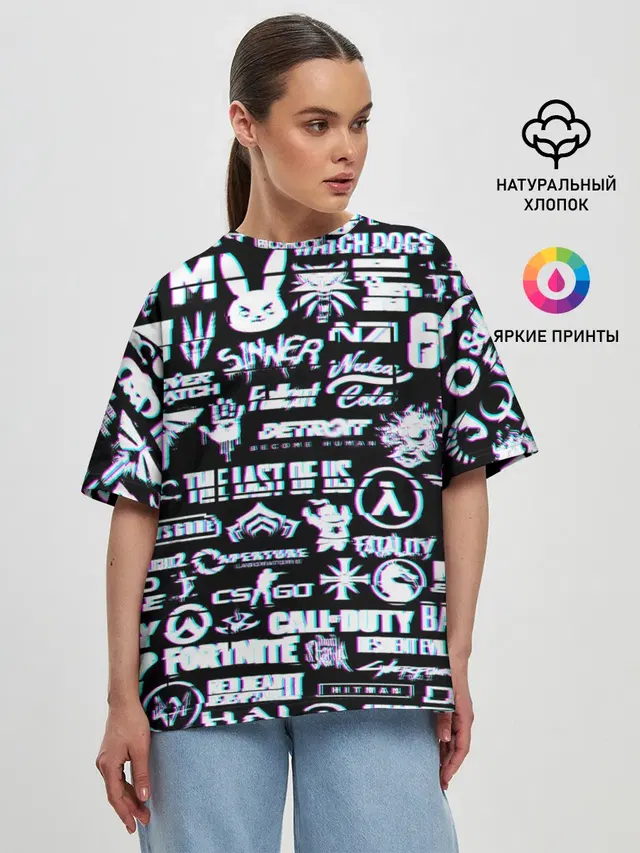 Женская футболка оверсайз