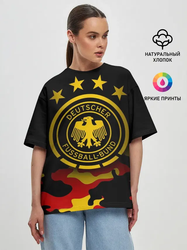 Женская футболка оверсайз с принтом «Camouflage»