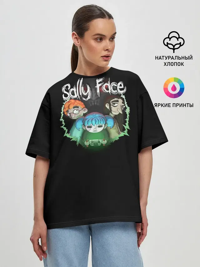 Женская футболка оверсайз с принтом «Todd,Sally,Larry»