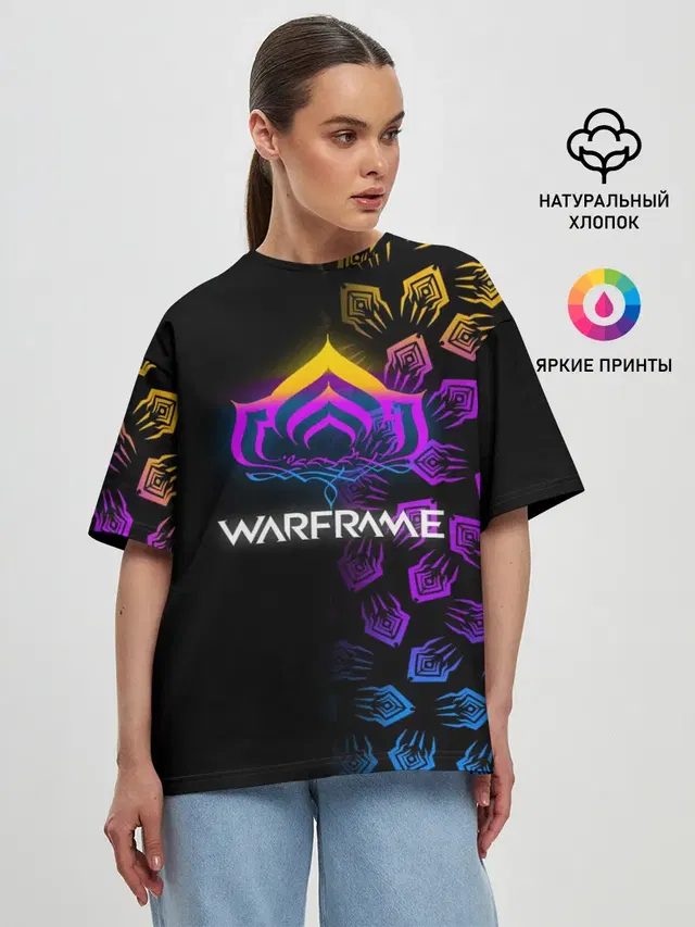 Женская футболка оверсайз с принтом «Warframe»