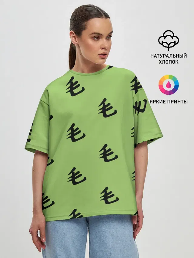 Женская футболка оверсайз с принтом «Ванпанчмен — Saitama Style»