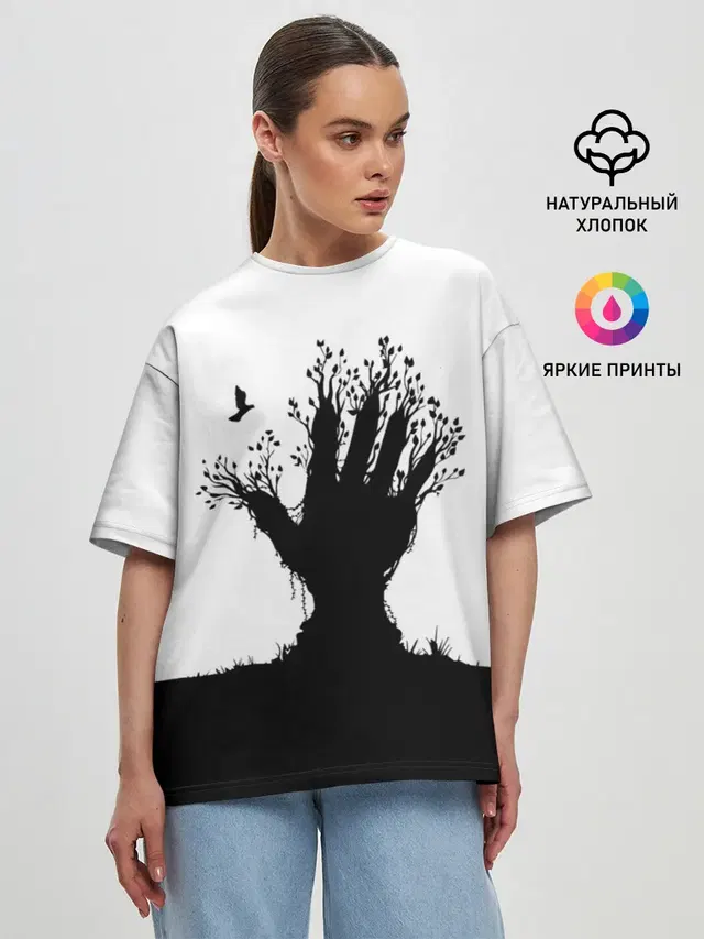 Женская футболка оверсайз